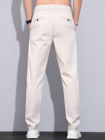 Pantalon à taille élastique et jambes droites
