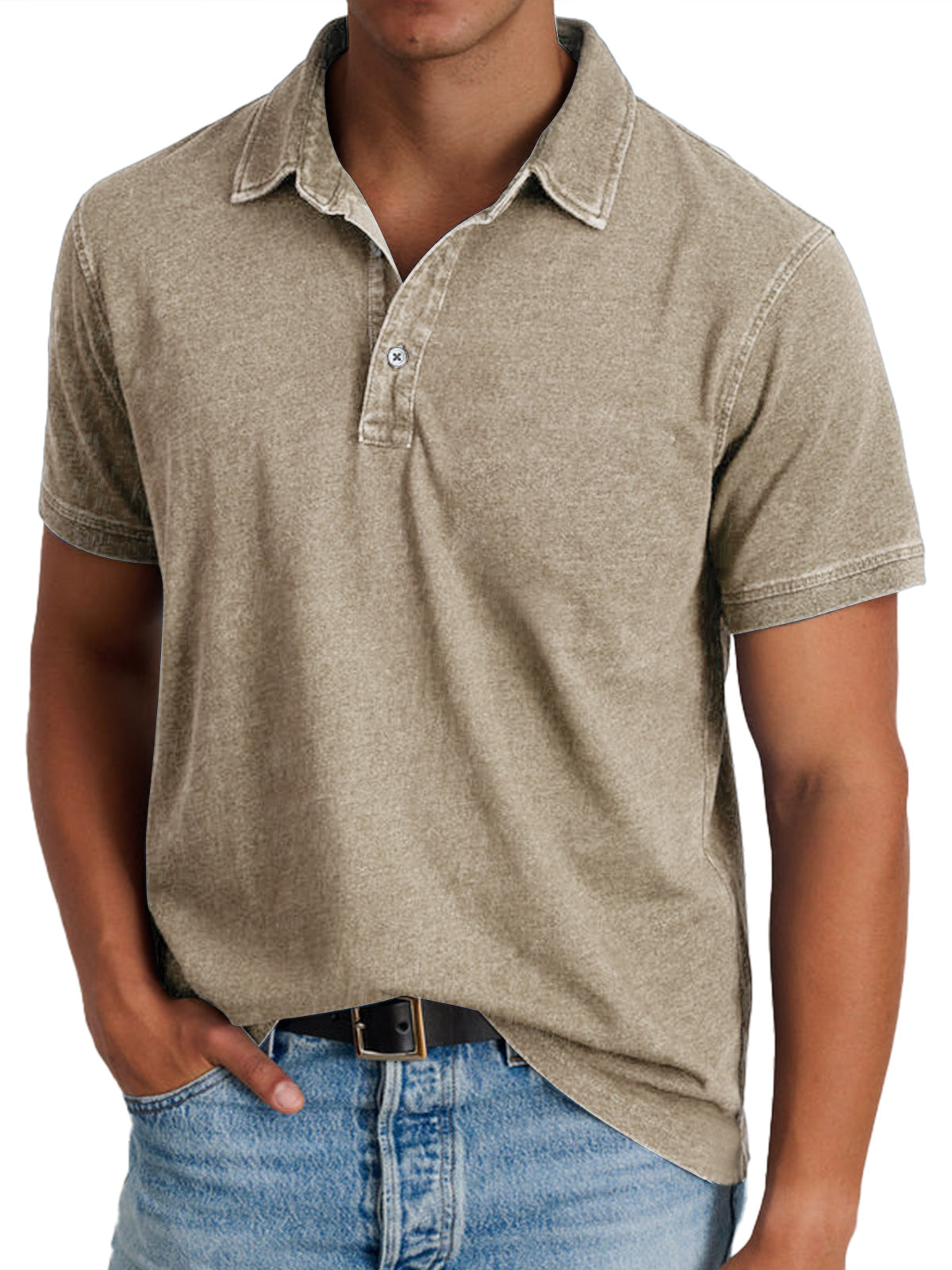 Polo avec collier pour hommes