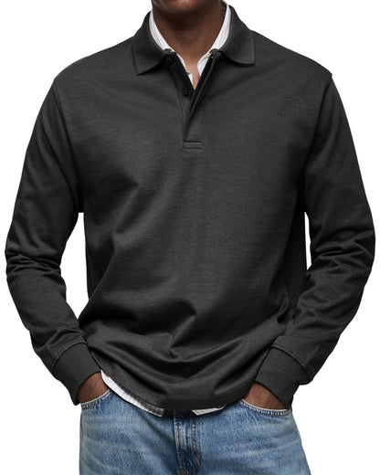 Chemise Poloshirt Casual à Manches Longues