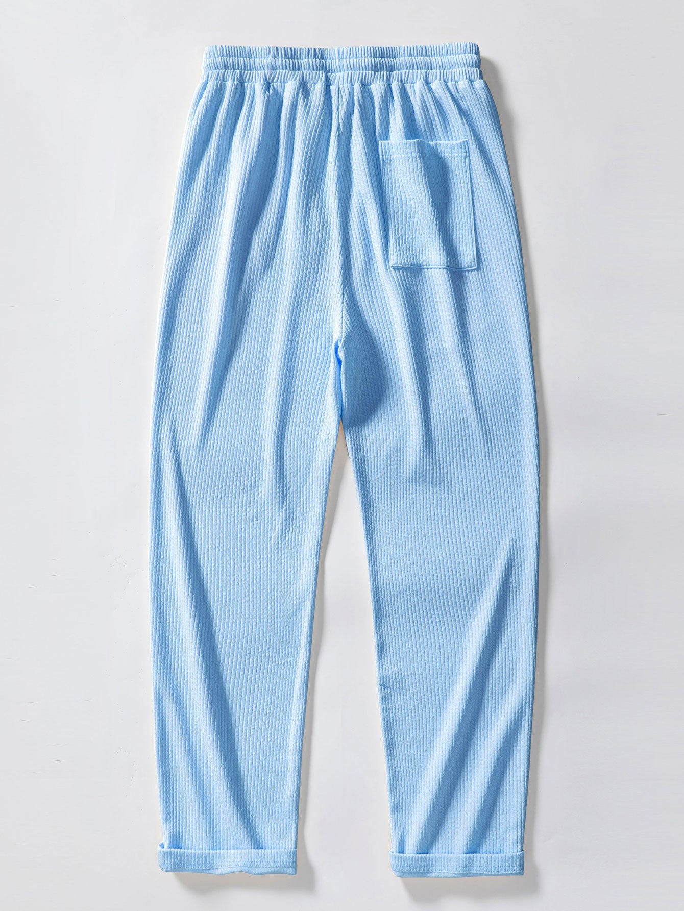 Chemise à manches longues coupe muscle côtelée à col montant & pantalon côtelé