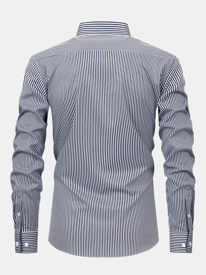 Chemise à rayures à manches longues et boutons & pantalon à taille élastique
