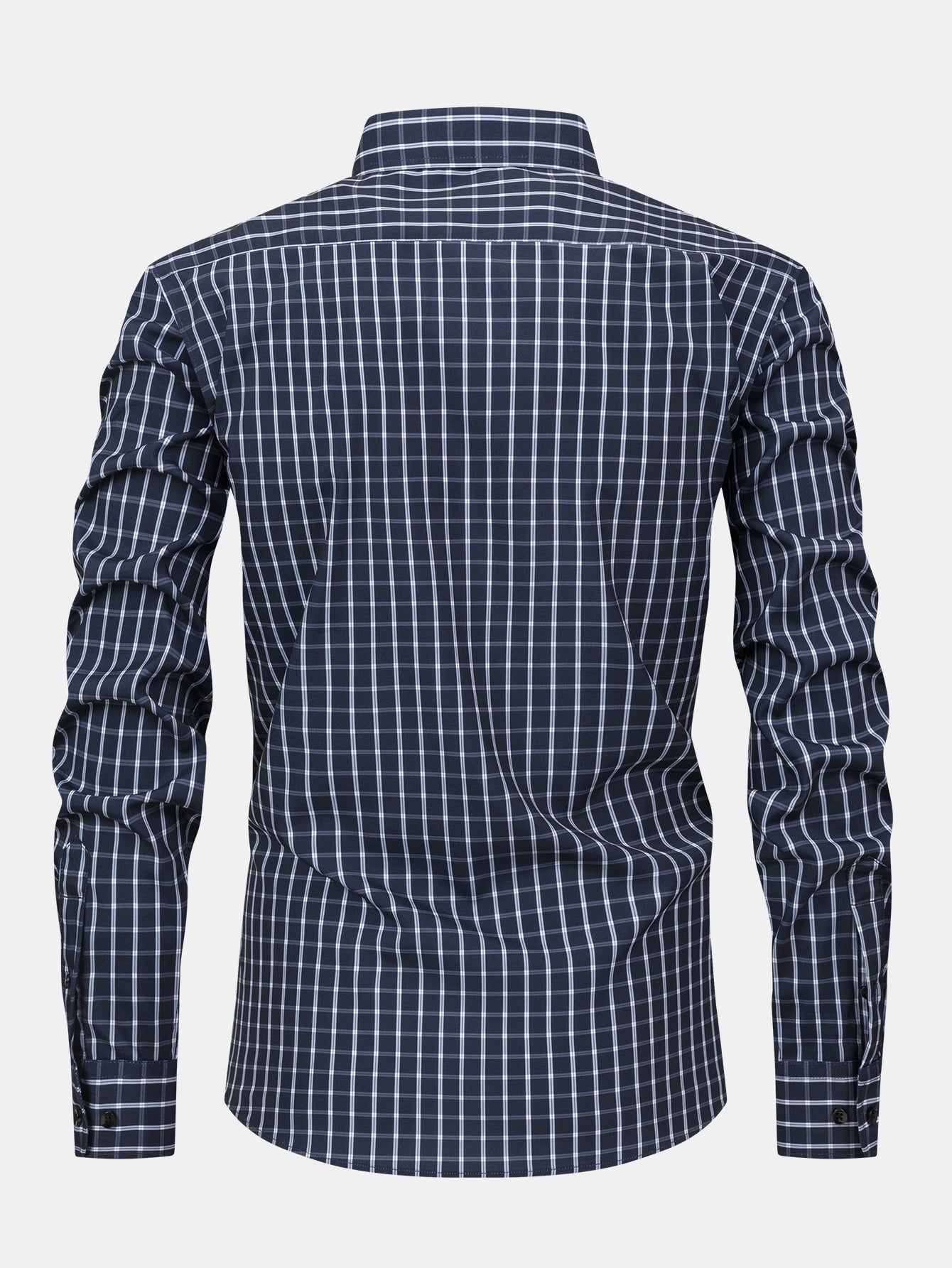 Chemise à carreaux à boutons et à manches longues