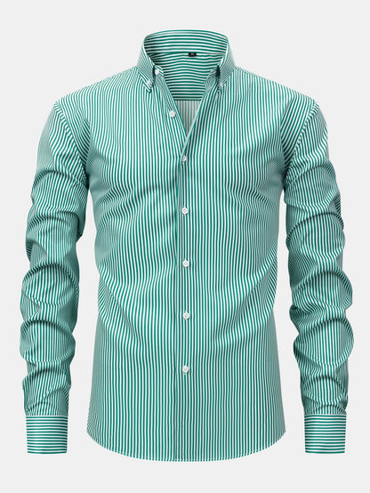 Chemise à rayures à manches longues et boutons & pantalon à taille élastique