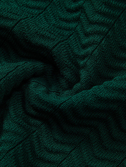 Polo en tricot avec contraste de texture et col en V & pantalon ajusté slim fit