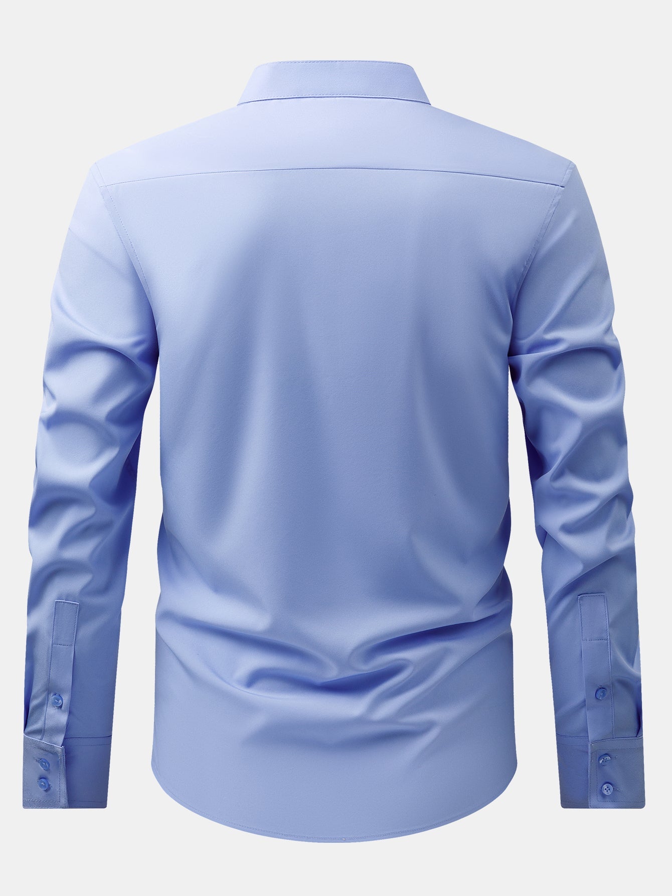 Chemise habillée à col montant et patte cachée anti-froissement