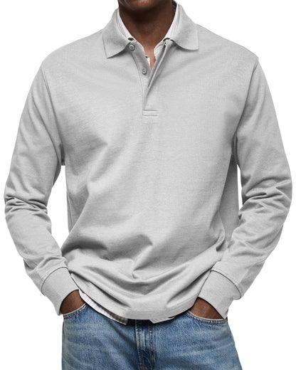 Chemise Poloshirt Casual à Manches Longues