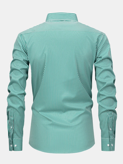 Chemise à rayures à manches longues et boutons & pantalon à taille élastique