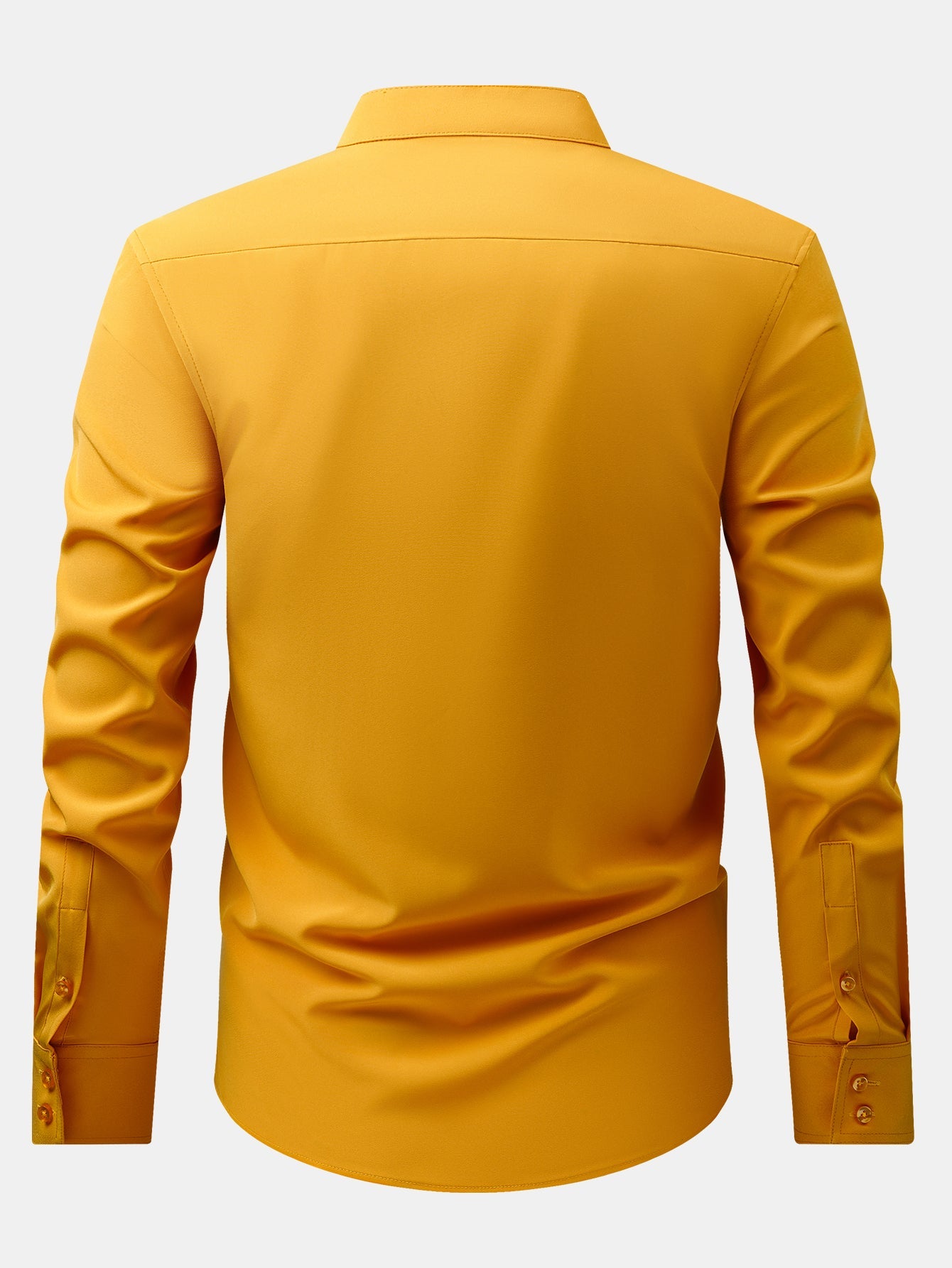 Chemise habillée à col montant et patte cachée anti-froissement