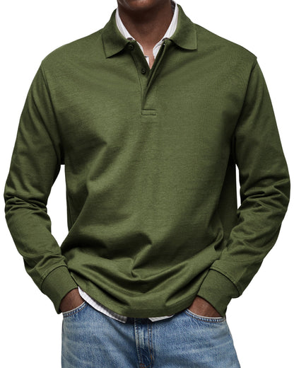 Chemise Poloshirt Casual à Manches Longues