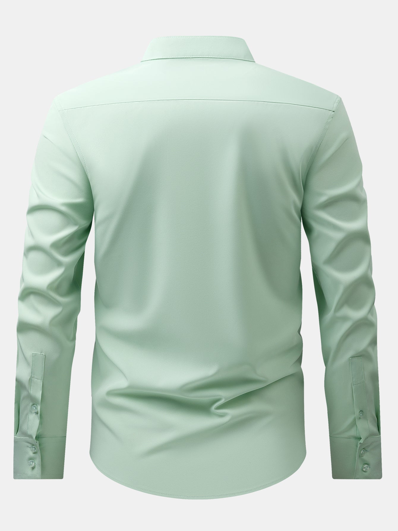 Chemise habillée à col montant et patte cachée anti-froissement