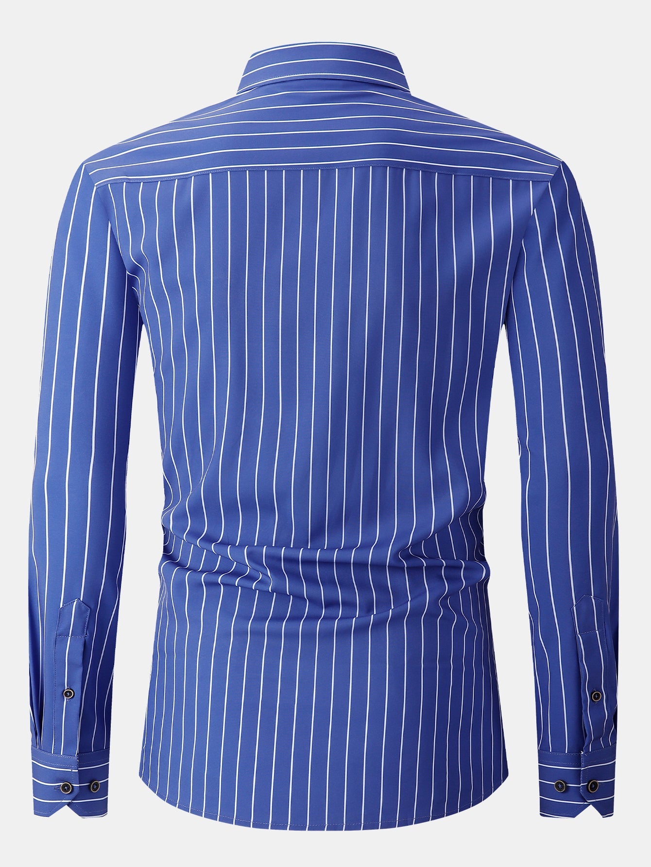 Chemise à rayures à manches longues avec poche et boutons