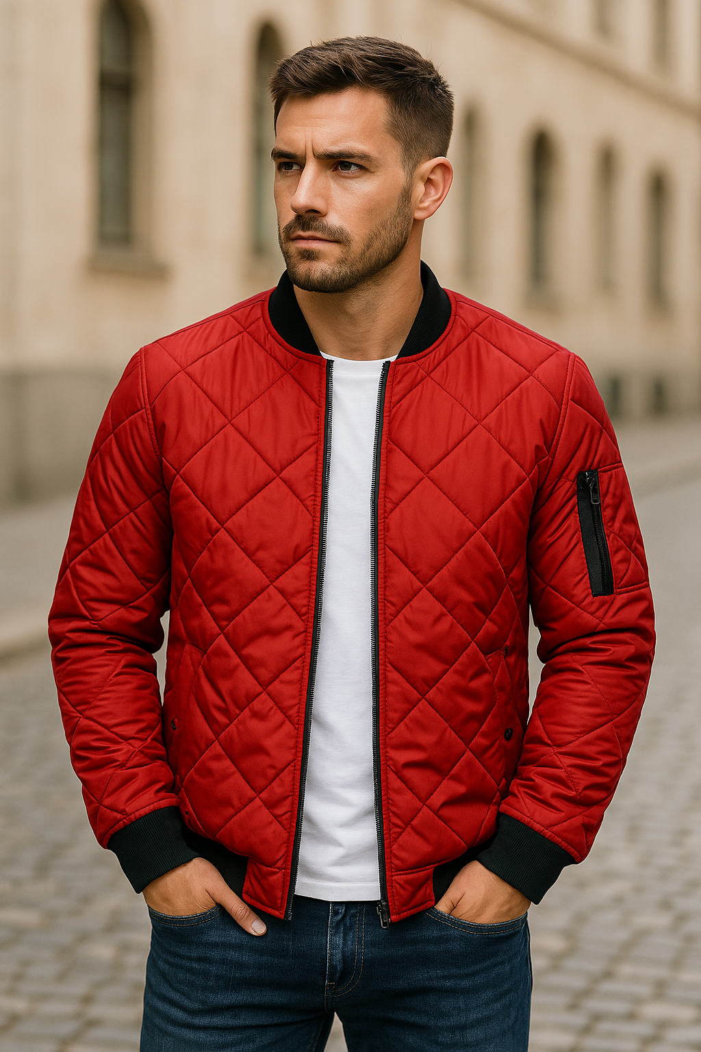 Veste en coton à motif losange