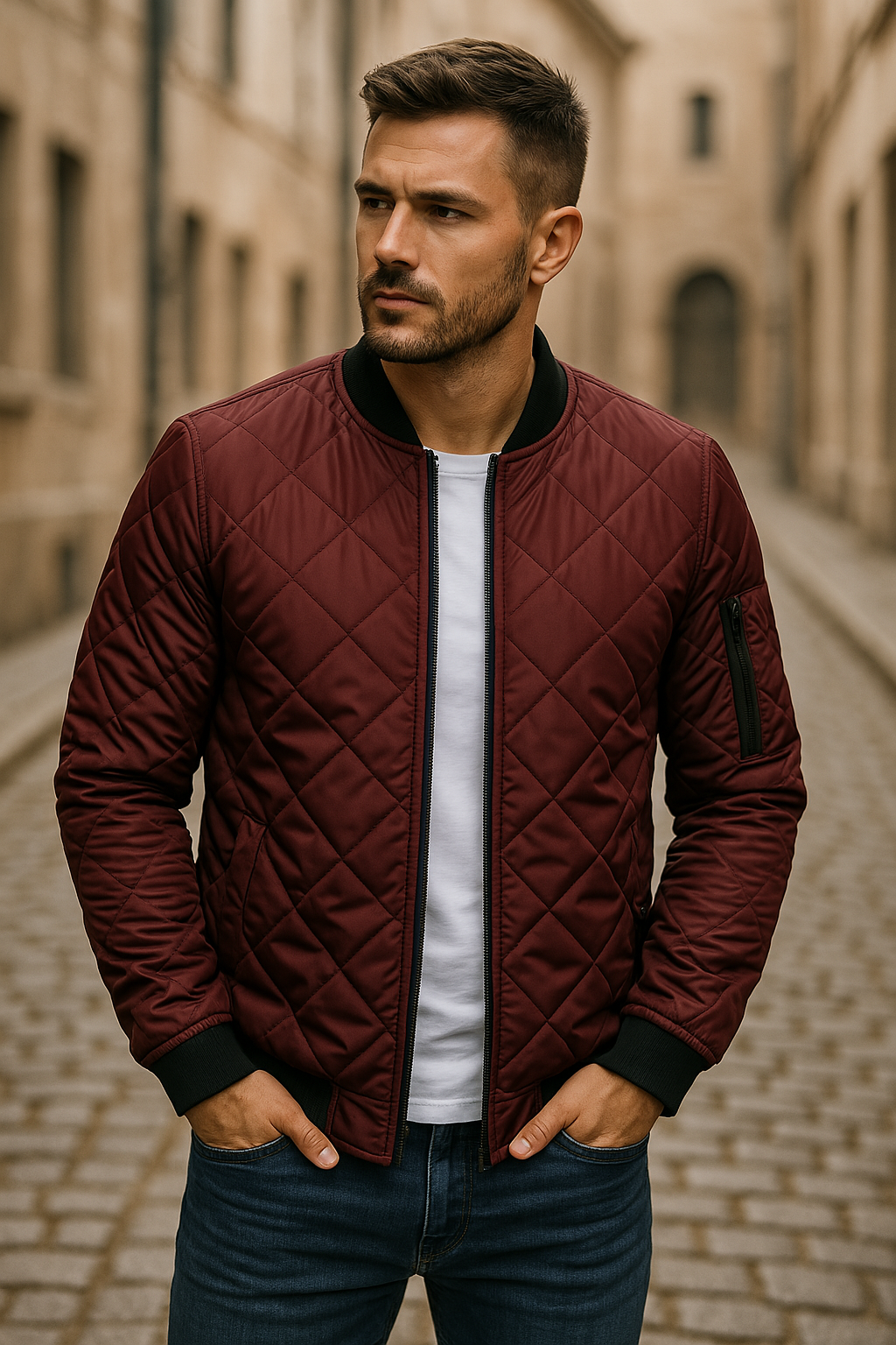 Veste en coton à motif losange