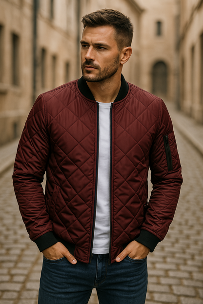 Veste en coton à motif losange