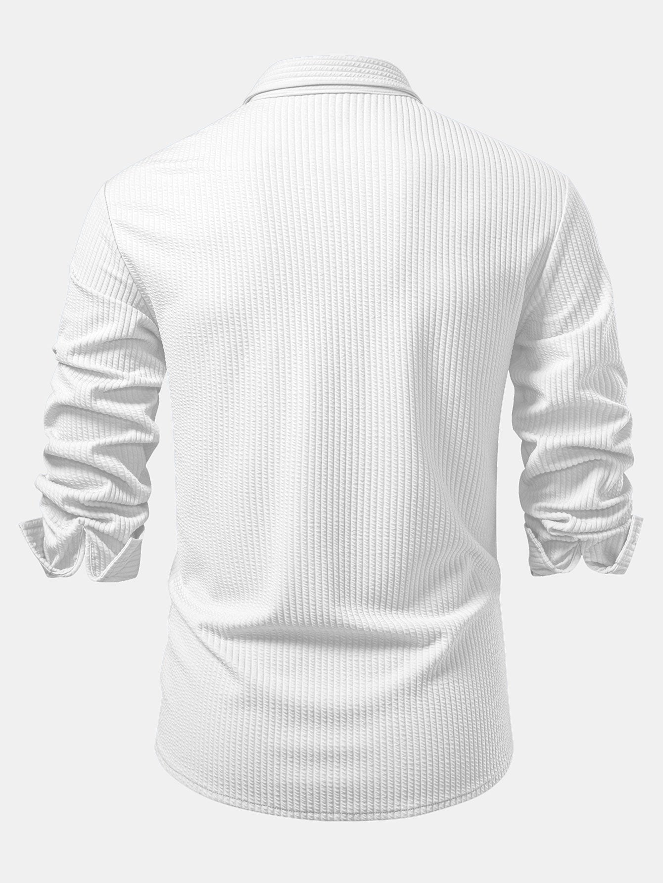 Chemise à manches longues coupe muscle côtelée avec boutons & pantalon côtelé