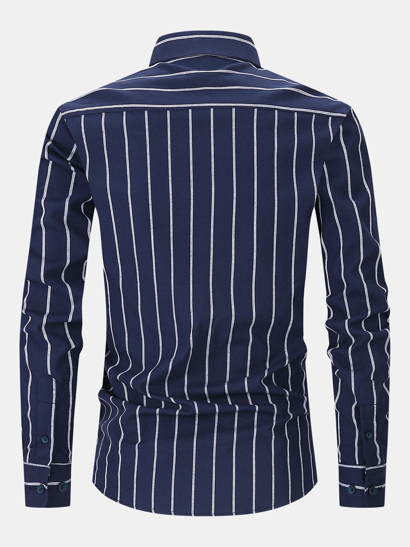 Chemise en coton rayée à boutons et pantalon en lin