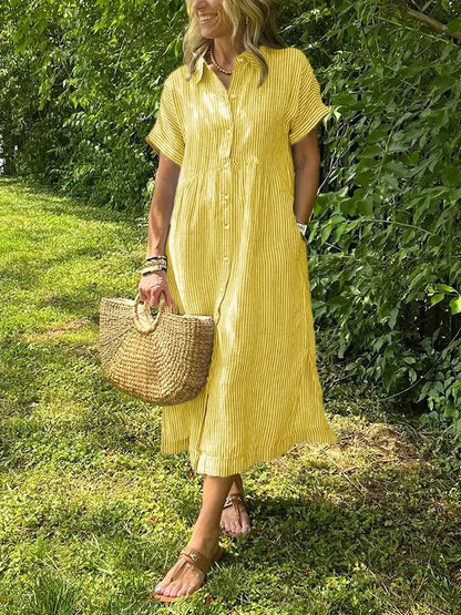 Kaloa™ | Robe chemise rayée avec poches