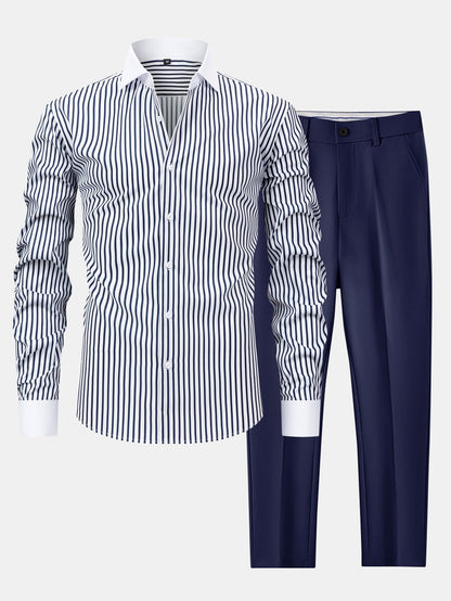 Chemise Winchester rayée anti-froissement et pantalon slim fit