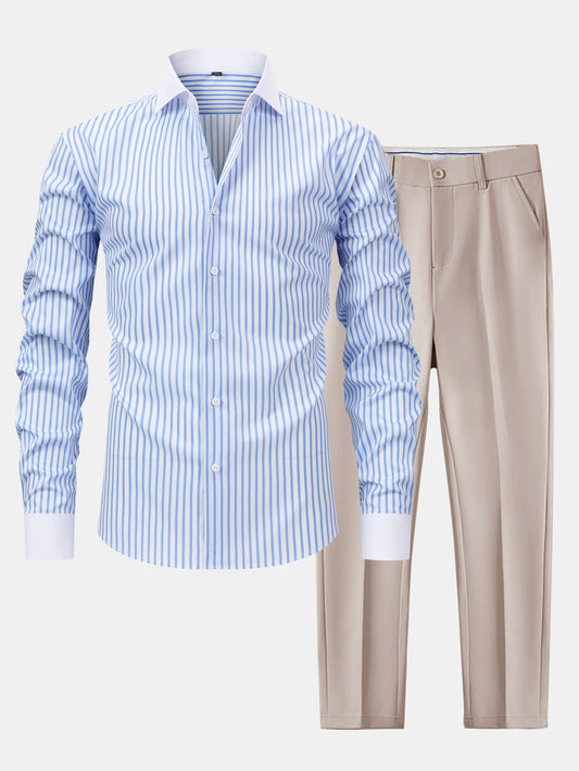 Chemise Winchester rayée anti-froissement et pantalon slim fit