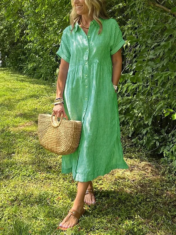 Kaloa™ | Robe chemise rayée avec poches
