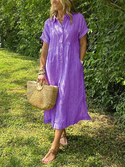 Kaloa™ | Robe chemise rayée avec poches