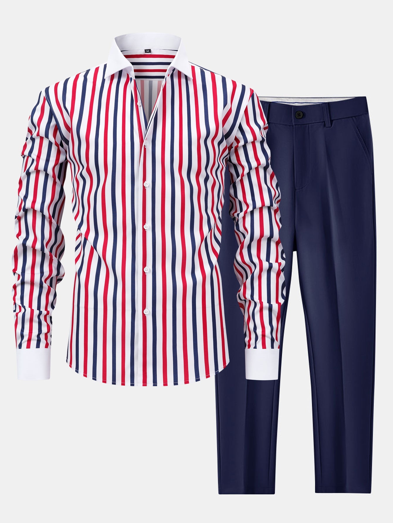 Chemise Winchester rayée à manches longues et boutons & pantalon slim fit