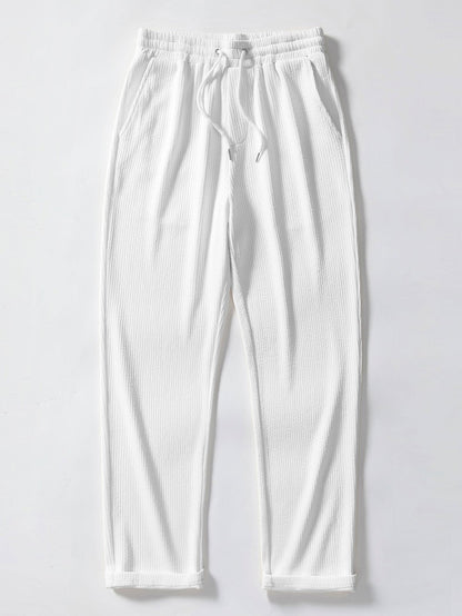 Chemise à manches longues coupe muscle côtelée avec boutons & pantalon côtelé