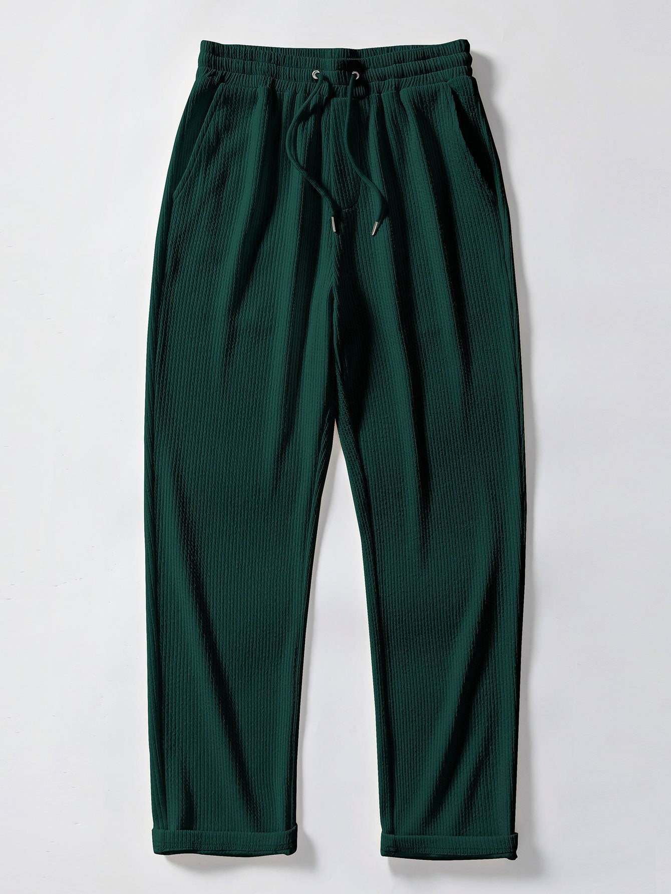 Chemise à manches longues coupe muscle côtelée avec boutons & pantalon côtelé