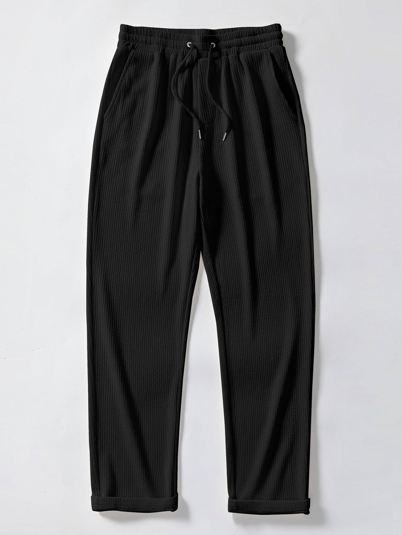 Chemise à manches longues coupe muscle côtelée avec boutons & pantalon côtelé